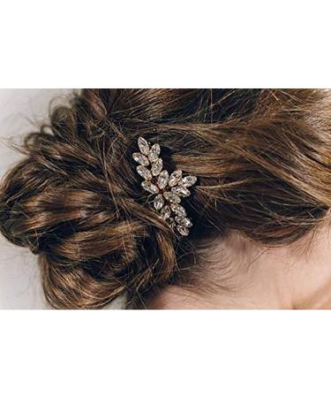 Chargances Bride Hair Pins Crystal Bobby Hair Pin Bride Headpiece Weeding Hair Pins for Bride Bridesmaid Bohemia Hair Accessories for Women and Girls(Set of 2) (Gold)