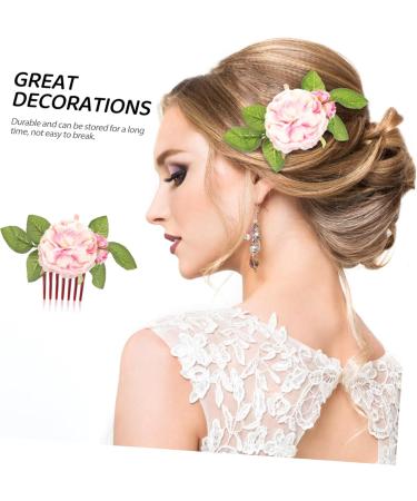Didiseaon decorate bride hair accessories European fashion flower head fabric the flowers flower hair clips for women vacation side hair comb hair combs for women hair comb flowers for hair - Buy Online on GoSupps.com