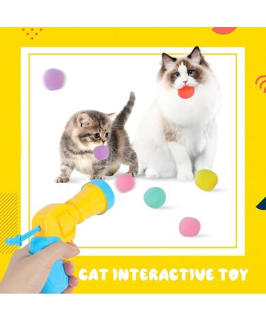 WACURRENTHYD Interactive Cat Toy Launcher with 100 Pom-Poms & 2 Cat Ball Guns - Indoor Cat Toys for Training and Play - Includes 3 Bouncy Balls - Buy Online on GoSupps.com