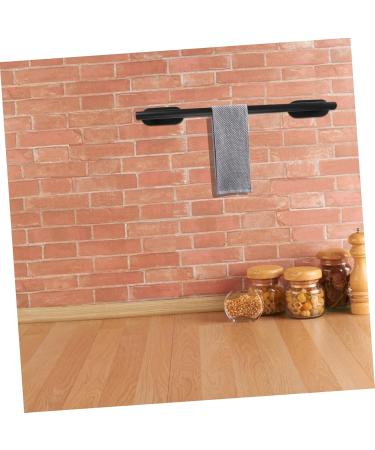 jojofuny Black Washcloths Single Bar Hand Rail for Coat Mounted Kitchen Bathroom Bath Rack Towel Racks Stainless Required Black 40X7cm - Buy Online on GoSupps.com