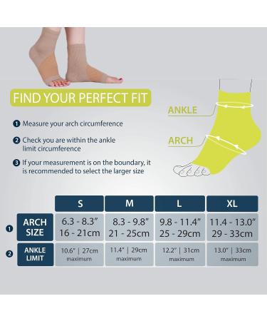 Compression Socks 4 Pairs for Women & Men | Ankle Brace, Arch Support Sleeve, Foot Wrap | Pain Relief for Sprained Ankle, Achilles Tendonitis, Plantar Fasciitis | Beige - Buy Online on GoSupps.com