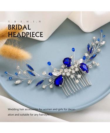 Zoestar Silver Crystal Wedding Hair Crest | Rhinestone Headdress & Pearl Hair Clip Elegant Bridal Accessories for Women & Girls - Buy Online on GoSupps.com