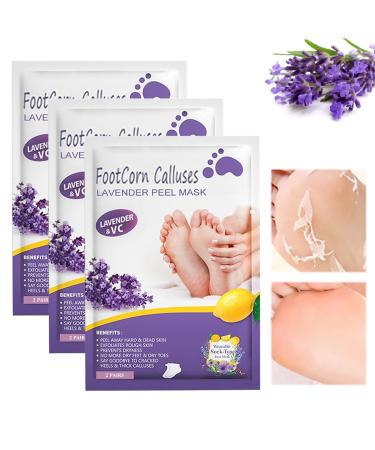 Benaewa 3 Pairs Foot Peel Mask for Hard Skin Callus Remover for Feet Exfoliating Peeling Footner