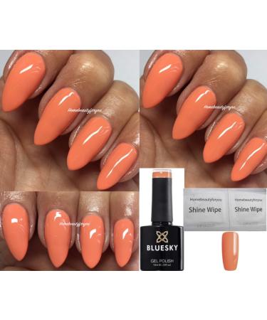 Bluesky GEL NAIL POLISH PEACH Blooming Dahlia Peach Pastel Summer Vibes SV02 UV LED Soak
