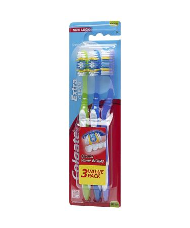 Colgate Extra Clean Full Head Toothbrush Medium - 3 Count - Buy Online on GoSupps.com