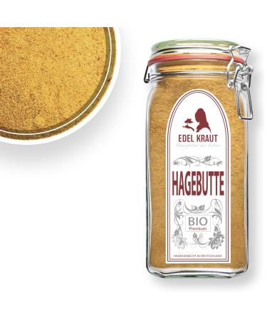 Rosebead powder organic in the Premium Glass 700g |Noble herb 100% nature |Bio rosehip powder - pure rose hip powder in premium quality for smoothies shakes and much more.Organic hip powder - Buy Online on GoSupps.com