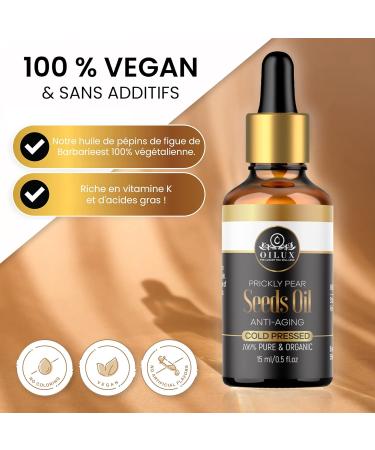 OILUX Organic Cold Pressed Prickly Pear Seed Oil - 100% Natural Prickly Pear Seed Oil - Buy Online on GoSupps.com