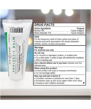 GeriCare Topical Analgesic Cream, Menthol 10%, Methyl Salicylate 15%, Fast Absorption, Pain Relief of Minor Muscle Aches, Body Stiffness, Joint Pain & Soreness, 3 Ounce (Pack of 1) - Buy Online on GoSupps.com