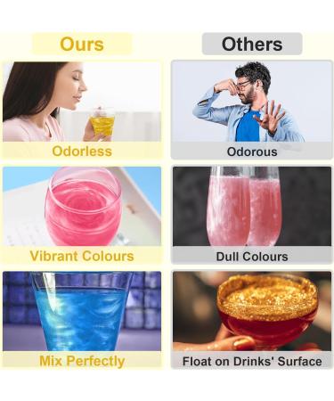 Edible Glitter for Drinks - 4 Colours Lustre Dust Edible Shimmer Dust Food Colouring Powder Food Grade Edible Glitter for Cake Decorations Buttercream Drink Cocktails Fondant - 5G - Buy Online on GoSupps.com