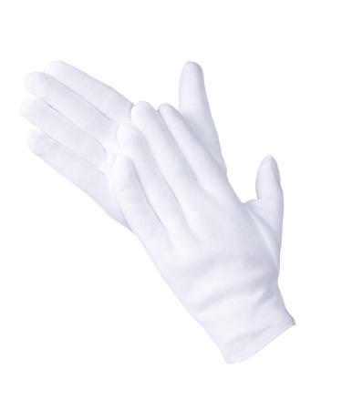 CHARMICS 5 Pairs White Cotton Gloves for Dry Hands Moisturizing Gloves Overnight 23cm / 9 Inch Eczema Gloves Washable SPA Gloves Premium White Gloves Women and Men One Size (10 Count)