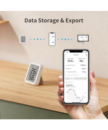 SwitchBot WLAN Thermometer Hygrometer Set - 2 Pieces & Hub Mini | Bluetooth Digital Temperature & Moisture Sensor with App & Data Storage - Buy Online on GoSupps.com