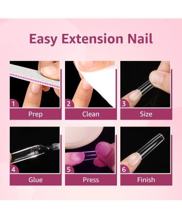 240PCS Soft Gel Square Nail Tips - Clear Ballerina Full Cover Acrylic Nail Tips for Professional & DIY | Perfect for Press-On Nails & Dip Powder - Buy Online on GoSupps.com