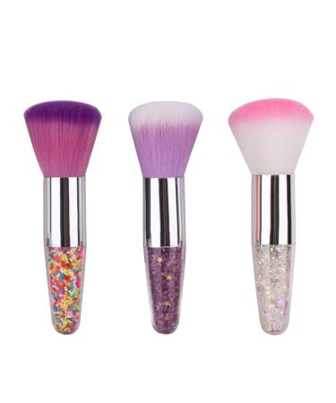 Beautifultracy 3 Pieces Nail Brushes Remove Dust Powder for Acrylic Nails Makeup Brushes Manicure Brush Clean Up Tools Nail Art Brush Set 3pcs