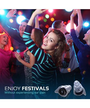 High Fidelity Reusable Musicians Earplugs - 24dB Protection for Music Festivals, DJs, Musicians - Black - Buy Online on GoSupps.com