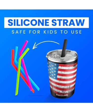 Frostbuddy 8oz Kids Tumbler: Spill-Proof Lid, Silicone Straw | Insulated Stainless Steel Cup for Toddlers - Beach Theme - Buy Online on GoSupps.com