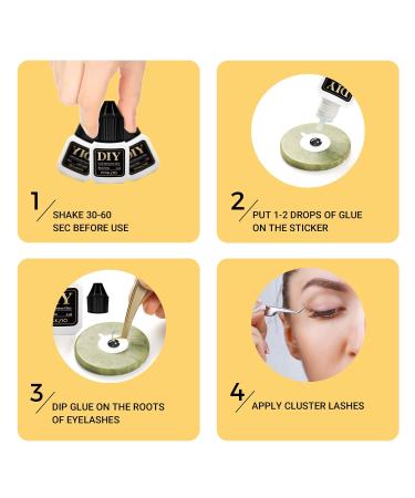 Buy High-Quality Individual Lash Glue | DIY Eyelash Extension Adhesive - 5ML Black Glue for Cluster Lashes - Buy Online on GoSupps.com