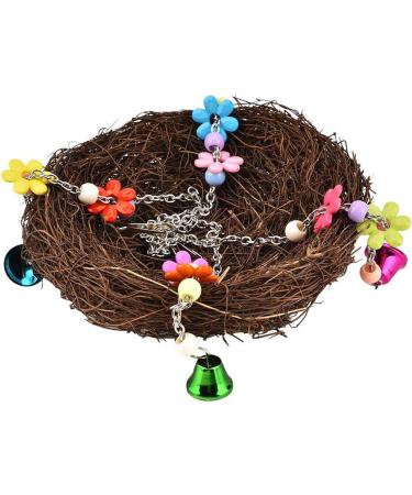 Buy Parrot Hammock Swing Toys - Rattan Hanging Nest for Conures & Macaws | Perfect Bird Play Swing with Bells - Buy Online on GoSupps.com