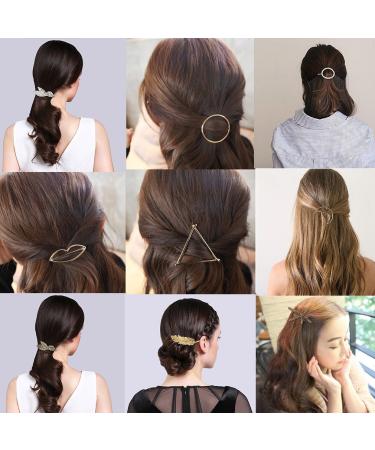 Jaciya 15 Pcs Gold Hair Clips for Women - Minimalist Dainty Geometric Barrettes & Pearl Accessories - Buy Online on GoSupps.com