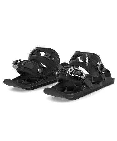 Snowfeet X - Mini Short Ski Skates for Snow Pro Version | Skis for Winter Shoes | Short Snowskates Snowblades Skiboards | The Real Original BLACK