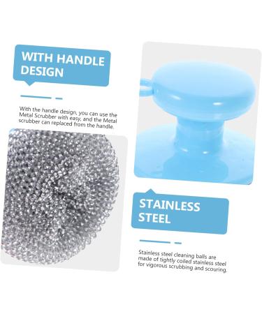 Solustre 20 Sets Wire Brush Handle Pot Scrubber & Grill Cleaner Tool - Heavy-Duty Metal Scraps Utensil Sponge for Effortless Cleaning - Buy Online on GoSupps.com