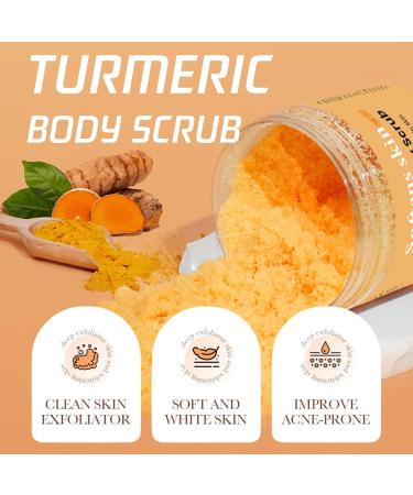 Turmeric Body Scrub - Exfoliating Body Scrub - Vitamin C Remove Dead Skin Fade Dark Spots Body Exfoliator - Deep Cleansing Body Scrub Exfoliator - Face Scrub Exfoliator for Women Men 250g - Buy Online on GoSupps.com