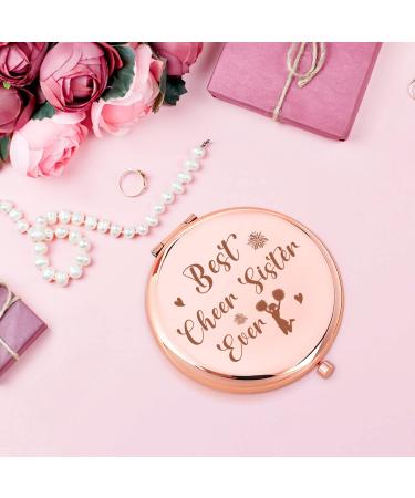 LRUIOMVE Cheer Gifts for Girls - Funny Rose Gold Engraved Travel Makeup Mirror - Buy Online on GoSupps.com