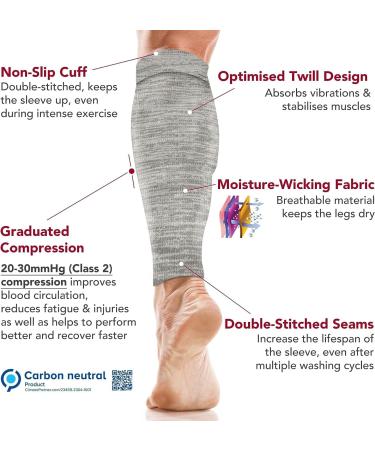 Zengear Calf Compression Sleeves - XXL Mixed Grey | Shin Splint Support & Leg Sleeves for Muscle Cramps - Buy Online on GoSupps.com