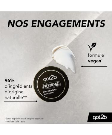Got2b - PhenoMENal - P te Modelante Cheveux - Ne Colle Pas - R sultat Naturel - Fixation Contr l e - Coiffant Cheveux - Formule V gane - 96% d'ingredients d'origine naturelle - Pot 100 ml 100 ml (Lot de 1) - Buy Online on GoSupps.com