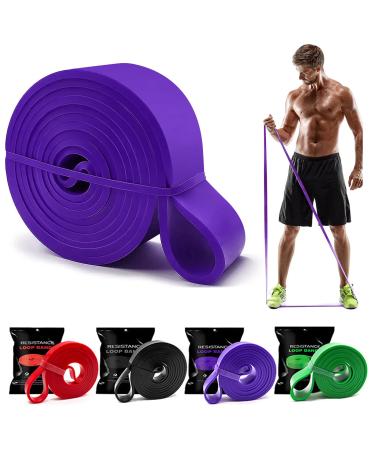 Tigayhc Pull Up Assistance Bands 4 Set of Stretch Bands -Resistance Bands Set for Men & Women Exercise Bands Workout Bands for Working Out Body Stretching Powerlifting Resistance Training Purple