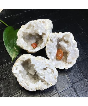 Crystal Natural White Agate geode Crystal Cluster Cornucopia feng Shui Decorative Stone Gemstones JZIGTDEM - Buy Online on GoSupps.com