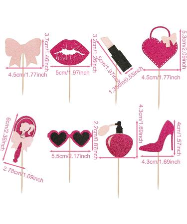 30Pcs Princess Hot Pink Cupcake Toppers and Pink Glitter Girls Cupcake Topper for Pink Girl Birthday Bridal Party Decorations Wedding Cake Decors 30pcs Pink Cupcake Toppers - Buy Online on GoSupps.com
