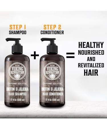 Viking Revolution Biotin Men's Conditioner - Eucalyptus & Peppermint Jojoba Oil 17 Oz - Best Conditioner for Dry Hair - Buy Online on GoSupps.com