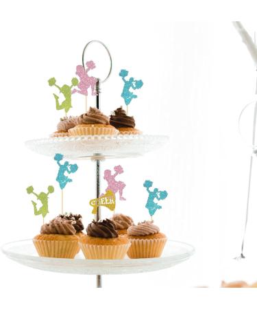 Ambishi 24pcs Cheerleader Cupcake Toppers Colorful Glitter Cheerleader Gymnastics Cupcake Picks Cheer Up Theme Party Cake Decoration Toothpicks Girls Birthday Party Favors Supplies and Gifts - Buy Online on GoSupps.com