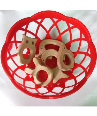 Organic Wooden Hedgehog Teether Toys - Set of 2 | Handmade Baby Beaded Teething Toy | Food Grade Materials - Perfect Baby Shower Gift - Buy Online on GoSupps.com