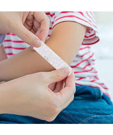 HANABASS 100pcs Glitter Bandages - Breathable Non-Stick Finger Care Stickers for Scrapes & Burns | Perfect for Travel - Buy Online on GoSupps.com