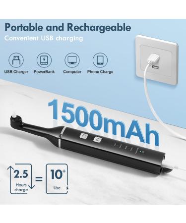 Rechargeable Tooth Polisher Kit - 5 Brush Heads 3 Polishing Pastes LED Light IPX6 5 Speed Modes - Professional Teeth Cleaning for a Bright Smile - Buy Online on GoSupps.com