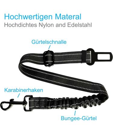 Buy Easeria Dog Car Seat Belt (2 Pieces) - Adjustable 45-83cm for Small & Medium Dogs - Dark Gray - Buy Online on GoSupps.com