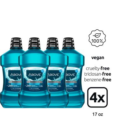 Above 24 Hours Mouthwash Fresh Protect 17 oz - Bad Breath Mouthwash - Combats Plaque and Cavities - Non Alcohol Mouthwash - Promotes Gum Health - Buy Online on GoSupps.com
