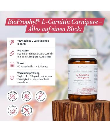 BioProphyl L-Carnipure Carnitine - 100% Pure L-Carnitine Certified Vegetarian - 60 Capsules - Lonza Approved for Optimal Health - Buy Online on GoSupps.com