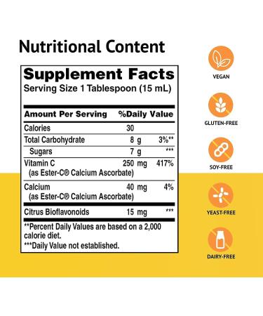 American Health Ester-C 250mg with Citrus Bioflavonoids - 8 fl oz | Immune Support | Vegetarian, Gluten-Free - Buy Online on GoSupps.com