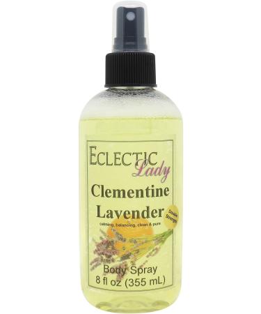 Clementine Lavender Body Spray (Double Strength) 8 ounces Body Mist for Women with Clean Light & Gentle Fragrance Long Lasting Perfume with Comforting Scent for Men & Women Cologne with Soft 8 Fluid Ounces (Double Strength)