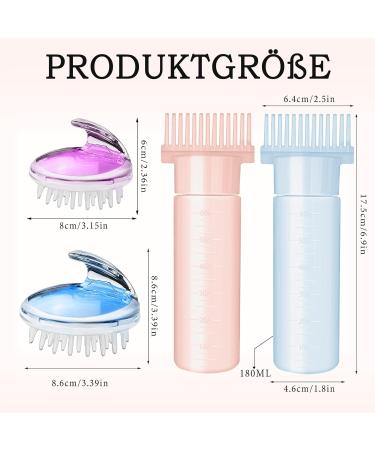 4-Piece Root Ridge Applicator Bottle Set | 180ml Hair Oil & Scalp Massage Brush for Effortless Hair Application | Hairdressing Tools & Self-Coloring Essentials - Buy Online on GoSupps.com