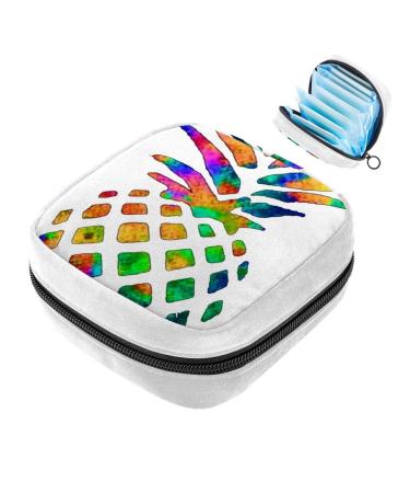 GIAPB Sanitary Napkin Storage Bag Period Bag Tampon Bag Makeup Bag Pad Pouch Watercolor Pineapple Color3909