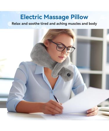 Buy Battery-Operated Vibrating Neck Massager Cushion | 2 Vibration Modes for Ultimate Relaxation - Gray - Buy Online on GoSupps.com
