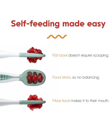 NumNum Baby Spoons Set - Pre-Spoon GOOtensils for Kids Aged 6+ Months - BLW Teething Spoon - Silicone Toddler Food Utensils - 2 Blue/Orange Spoons - Buy Online on GoSupps.com