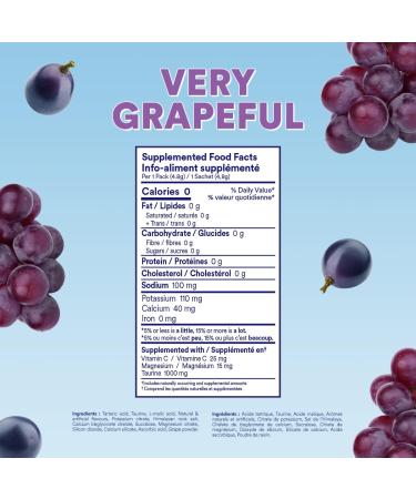 Cira Hydration Electrolytes Packets - Electrolyte Powder Naturally Flavoured & Sweetened w Stevia On-The-Go Hydration Packets w Himalayan Salt Magnesium Potassium - Very Grapeful 20 Servings - Buy Online on GoSupps.com