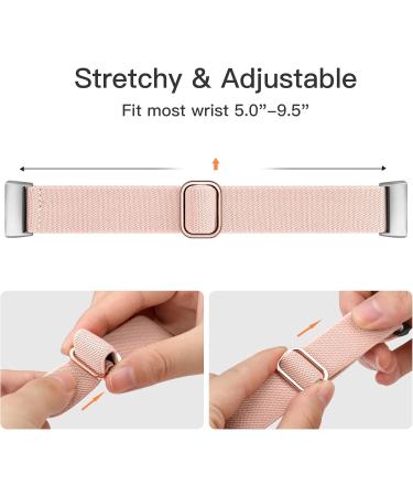 Epova 3-Piece Nylon Bracelet for Fitbit Charge 3 & 4 - Breathable Adjustable Stretchy Replacement Bands in Pine Green Sand Pink & Winerot - Buy Online on GoSupps.com