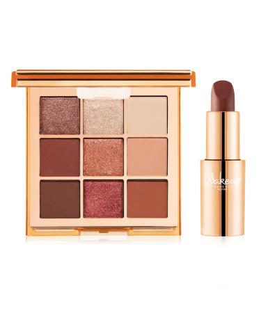Wakeup Cosmetics Milano Wakeup Cosmetics - Spicy Look Kit - Contains 1 Eye Feel Good 9-shade eyeshadow palette (02 Spicy) + 1 Everyday Hero creamy lipstick Timeless Nude color