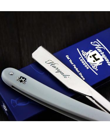 Buy Folding Barber Shavette Razor in Grey - Straight Cut Throat Razor for Men with Leather Pouch & Box - International Shipping Available - Buy Online on GoSupps.com
