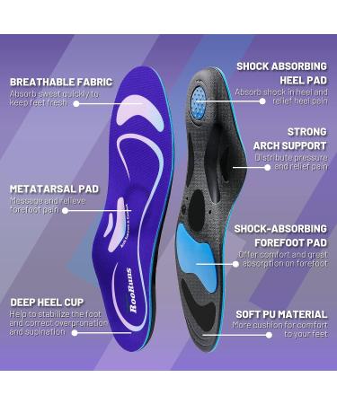 Plantar Fasciitis Gel Orthotic Arch Support Insoles for Heel Pain Relief - Men 7-8.5/Women 8-9.5 - Buy Online on GoSupps.com